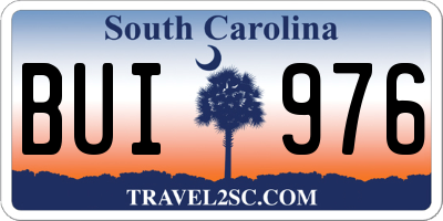 SC license plate BUI976