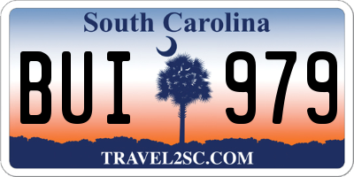 SC license plate BUI979