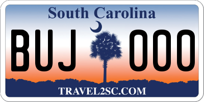 SC license plate BUJ000