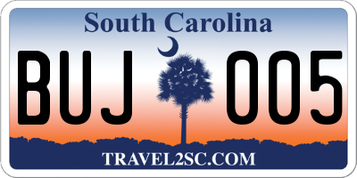 SC license plate BUJ005