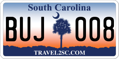 SC license plate BUJ008