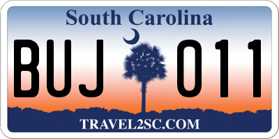 SC license plate BUJ011