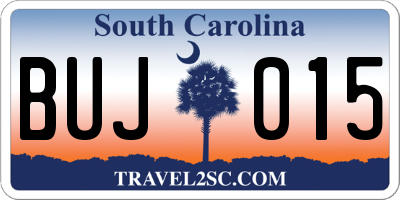 SC license plate BUJ015