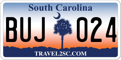 SC license plate BUJ024