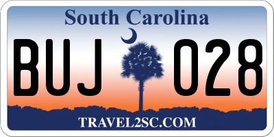 SC license plate BUJ028