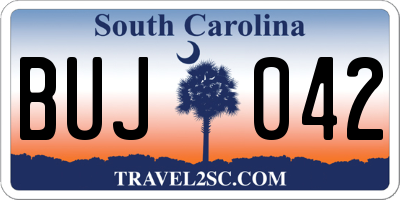 SC license plate BUJ042