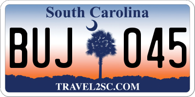 SC license plate BUJ045