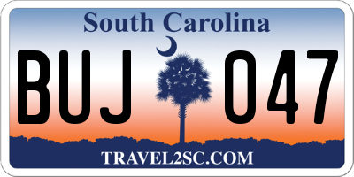 SC license plate BUJ047