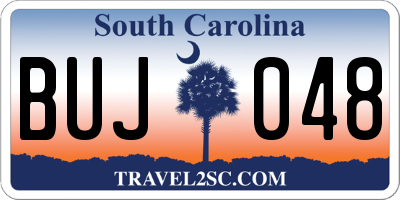 SC license plate BUJ048