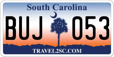 SC license plate BUJ053
