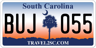 SC license plate BUJ055