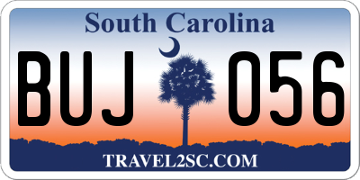 SC license plate BUJ056