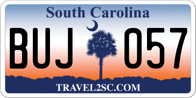SC license plate BUJ057