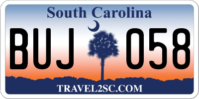 SC license plate BUJ058