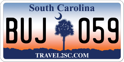 SC license plate BUJ059