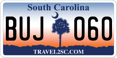 SC license plate BUJ060