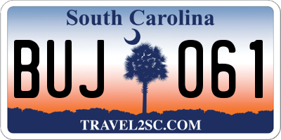 SC license plate BUJ061