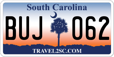 SC license plate BUJ062