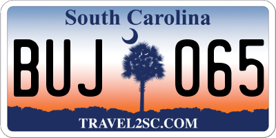SC license plate BUJ065