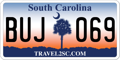 SC license plate BUJ069