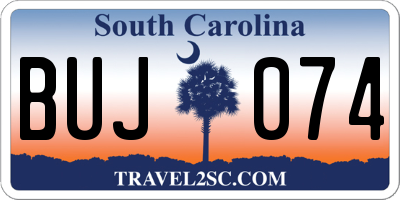 SC license plate BUJ074