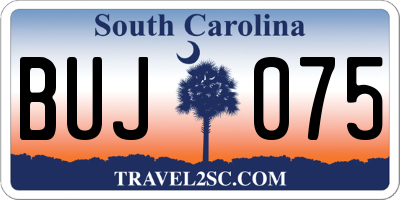 SC license plate BUJ075