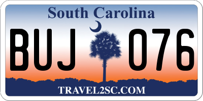 SC license plate BUJ076