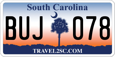 SC license plate BUJ078