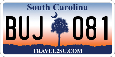 SC license plate BUJ081