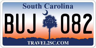 SC license plate BUJ082