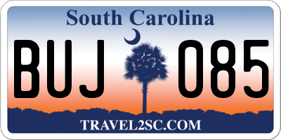 SC license plate BUJ085