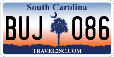 SC license plate BUJ086