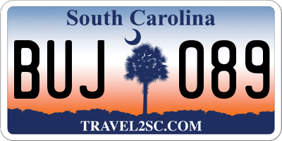 SC license plate BUJ089