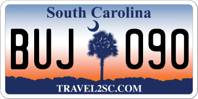 SC license plate BUJ090
