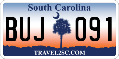 SC license plate BUJ091