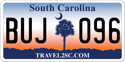 SC license plate BUJ096
