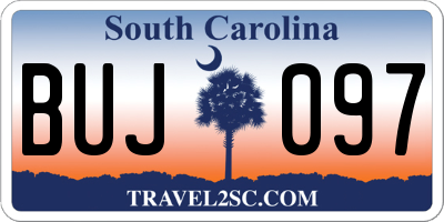 SC license plate BUJ097