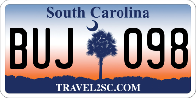SC license plate BUJ098