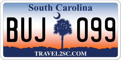 SC license plate BUJ099