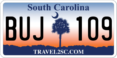 SC license plate BUJ109