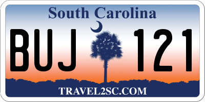 SC license plate BUJ121
