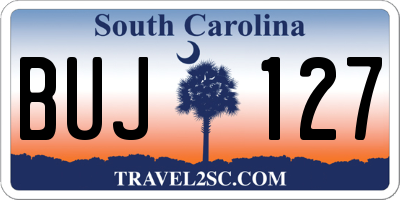 SC license plate BUJ127