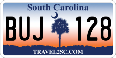 SC license plate BUJ128