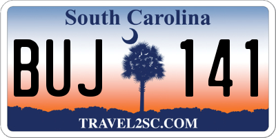 SC license plate BUJ141
