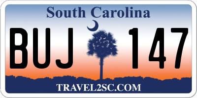 SC license plate BUJ147