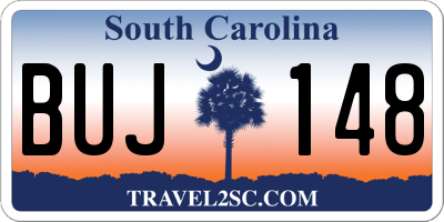 SC license plate BUJ148