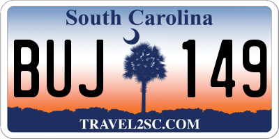 SC license plate BUJ149