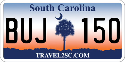 SC license plate BUJ150