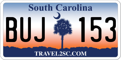 SC license plate BUJ153