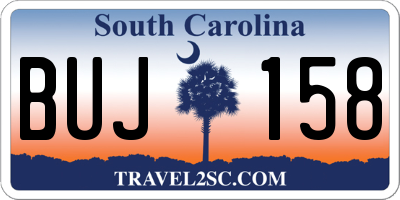 SC license plate BUJ158